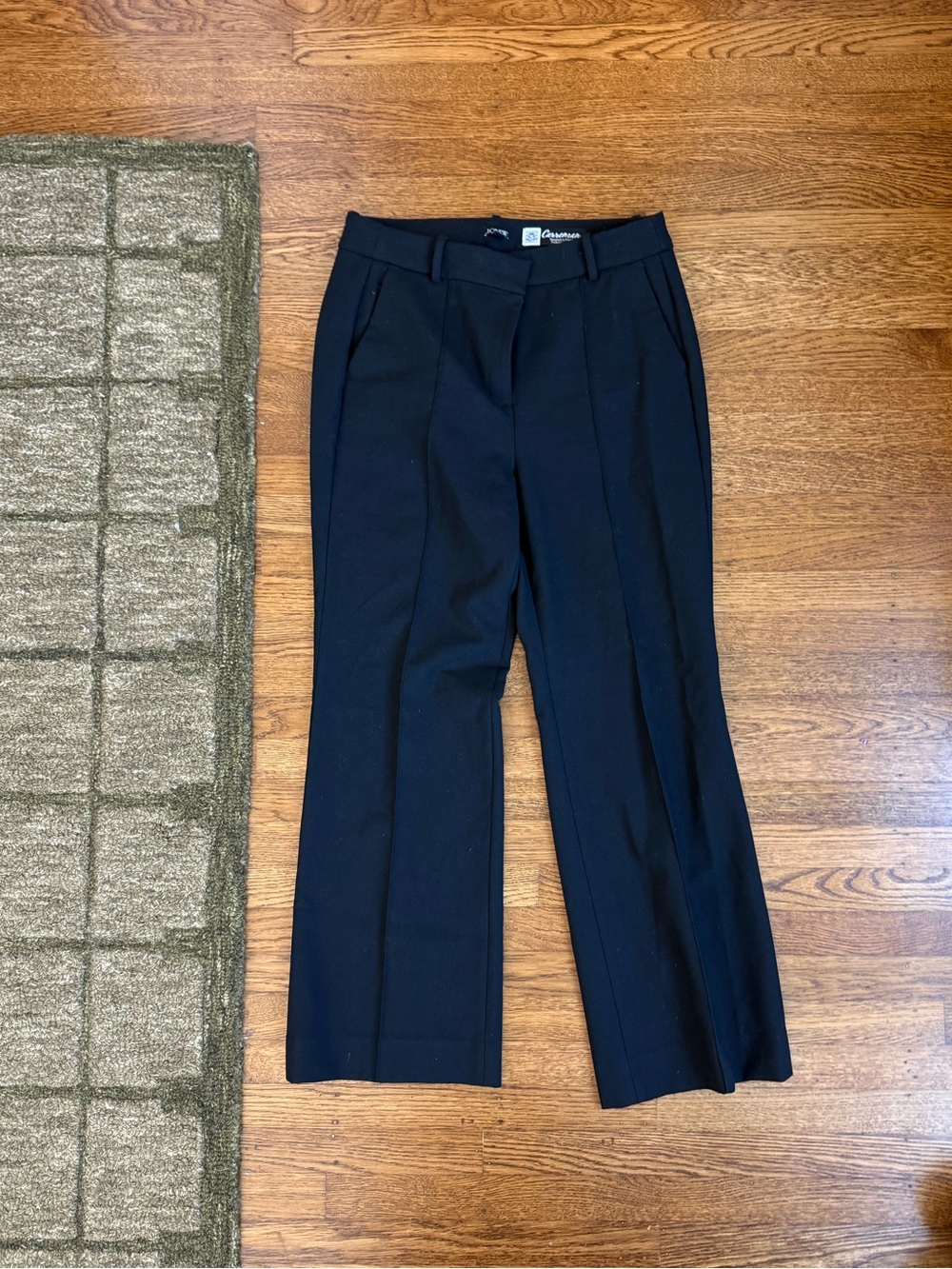 J. Crew Black Tailored Wide-Leg Trousers